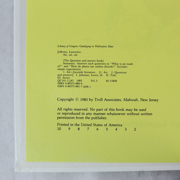 The Question & Answer Book: Air Air Air by Lawrence Jefferies, 1983 HC