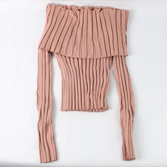 Forever 21 Off The Shoulder Crop Top Women's Size M Rose Pink Long Sleeves