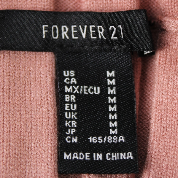 Forever 21 Off The Shoulder Crop Top Women's Size M Rose Pink Long Sleeves