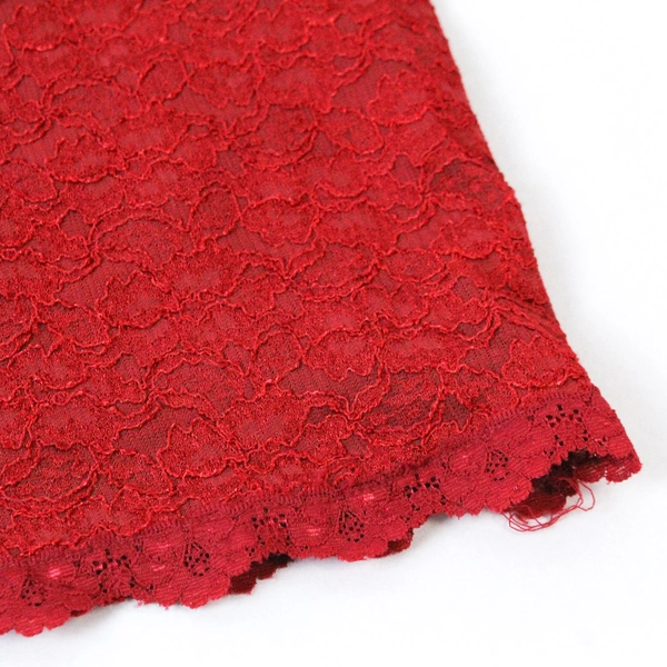 Draper's & Damon's Red Lace Blouse Top Size L 3/4 Sleeve Polyester Blend