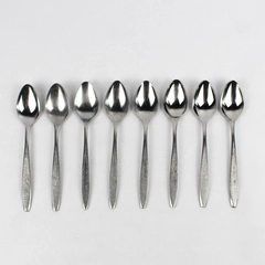 Lot Of 8 Ekco Silver Flatware Corsair (Stainless) Teaspoons