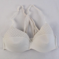 Maidenform Lacy White Nylon Wireless Bra Women's Size Small Flawed