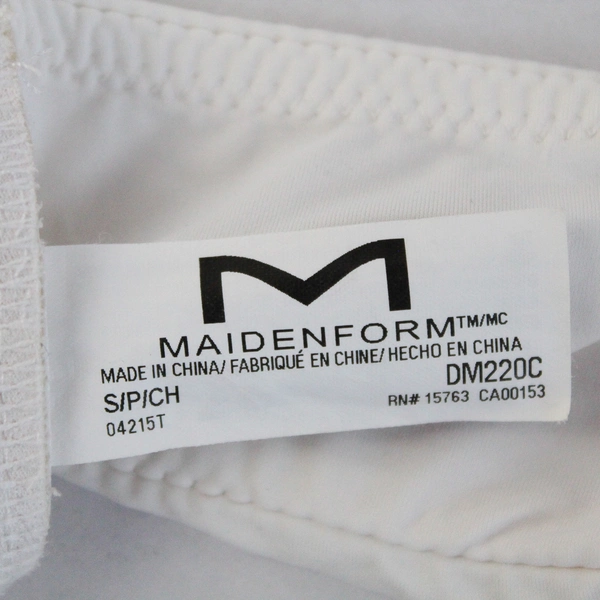 Maidenform Lacy White Nylon Wireless Bra Women's Size Small Flawed