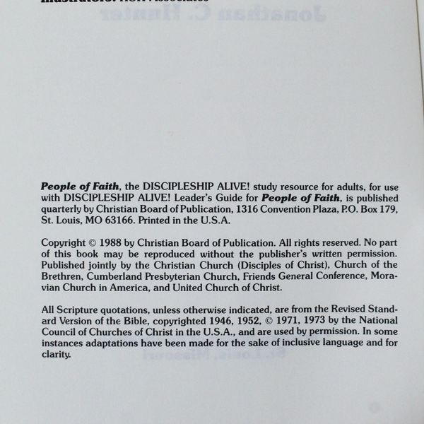 People Of Faith United Church Of Christ Ed Year 1 Vol A Jonathan Hunter 1988 PB