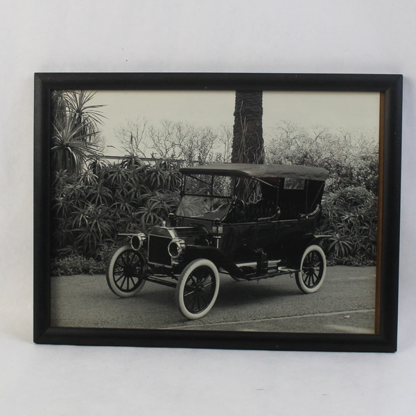 1913 Framed Black And White Ford Model T Touring Car Photograph