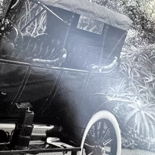 1913 Framed Black And White Ford Model T Touring Car Photograph