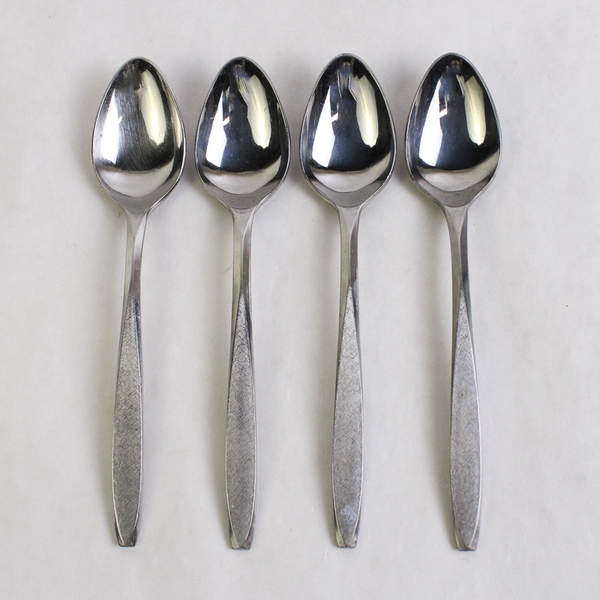 Lot Of 4 Ekco Silver Flatware Corsair (Stainless)  Place/Oval Soup Spoons