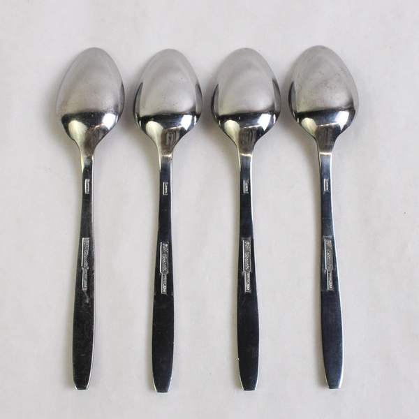 Lot Of 4 Ekco Silver Flatware Corsair (Stainless)  Place/Oval Soup Spoons