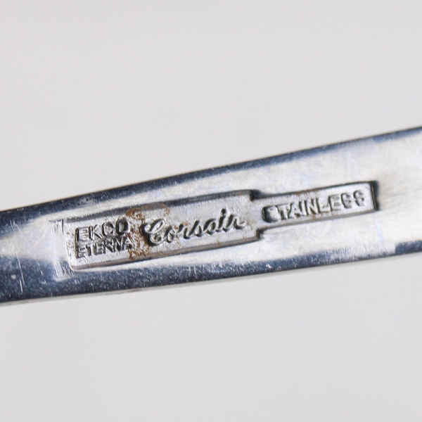 Lot Of 5 Ekco Silver Flatware Corsair Stainless Place Oval Soup Spoons