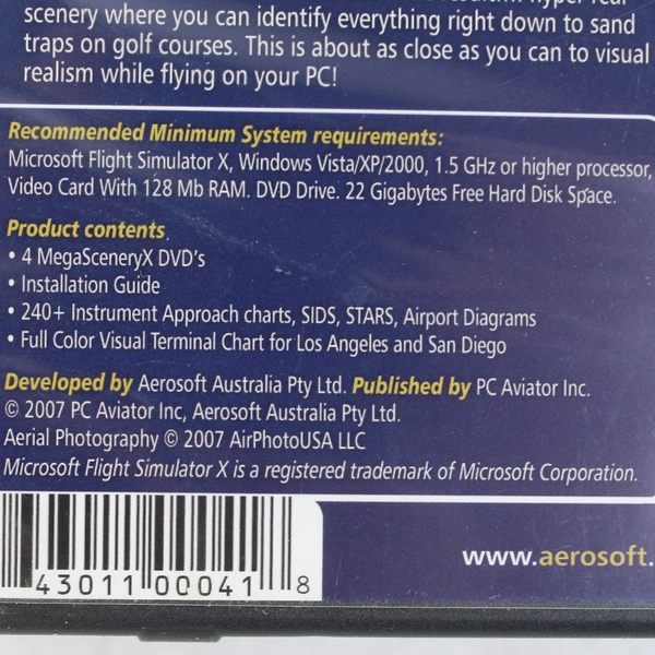 PC Aviator MegaScenery X Southern California Scenery Expansion Flight Sim X