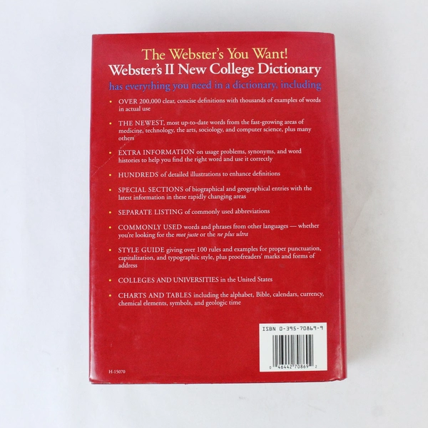 Webster's II New College Dictionary Houghton Mifflin Company 1995 Hardcover DJ