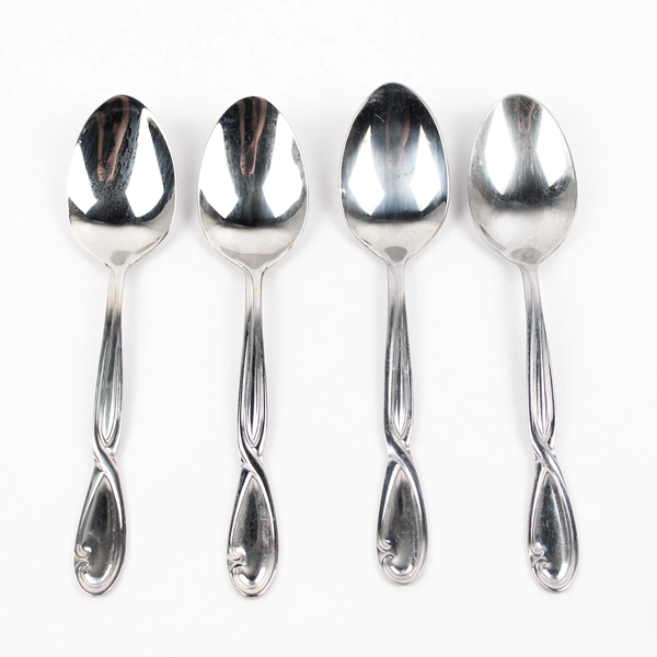 Set of 4 Farberware Trieste Stainless Steel Dinner Spoons 7" 