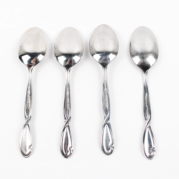 Set of 4 Farberware Trieste Stainless Steel Dinner Spoons 7" 