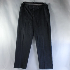 Merona Slacks Dress Pants Men's Size 36 x 32 Navy Blue Pin Stripes Wide Leg