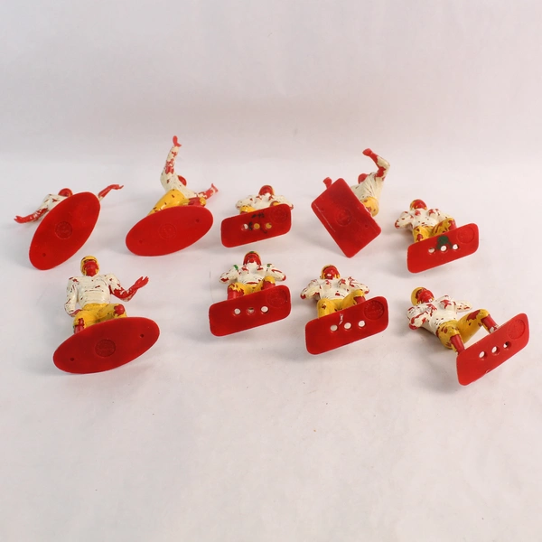 Lot of Nine 1969 Louis Marx Plastic Football Player Figures