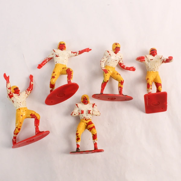 Lot of Nine 1969 Louis Marx Plastic Football Player Figures