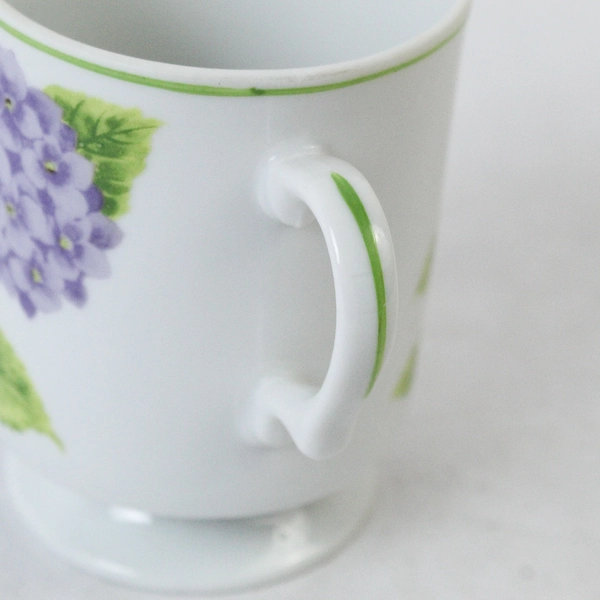 Spring Song Mug With Hydrangea Graphic With Ergonomic Handle and Made In Japan