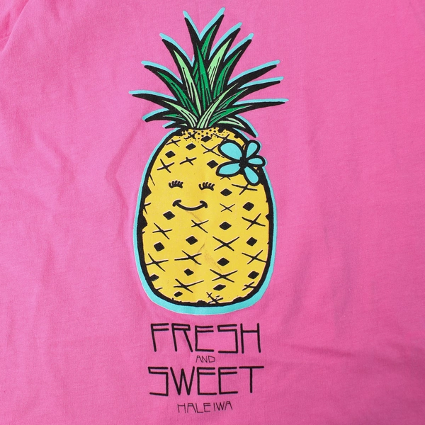 Tini Manini 18M Pineapple Graphic Print T-Shirt Pink Short Sleeve Haleiwa HI