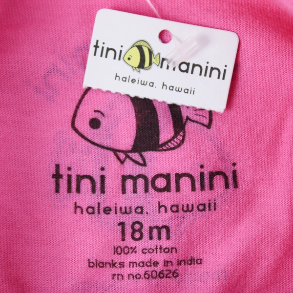 Tini Manini 18M Pineapple Graphic Print T-Shirt Pink Short Sleeve Haleiwa HI