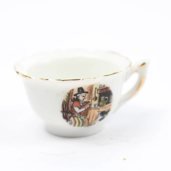 Vintage Flanders Belgian Miniature Bone China Tea Cup and Saucer 