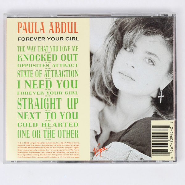 Forever Your Girl by Paula Abdul 1988 Audio Music CD Virgin Records America
