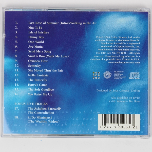 Celtic Woman 2004 Audio CD Manhattan Records Irish Celtic Folk Music