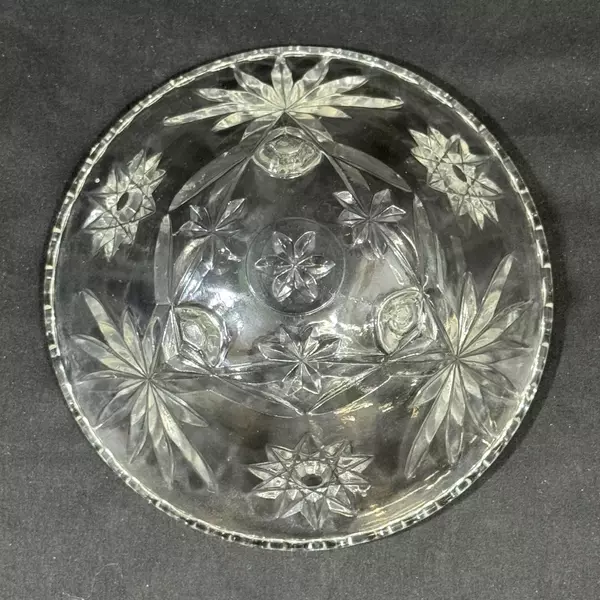 Vintage Anchor Hocking Prescut 3-Footed Glass Bon Bon Candy Dish