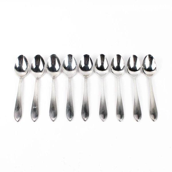 Lot of 9 Cambridge Place Oval Spoons, Napoli Glossy 18/8 Stainless Steel 7.25"