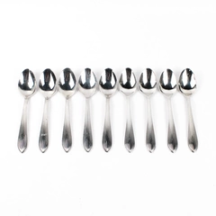 Lot of 9 Cambridge Place Oval Spoons, Napoli Glossy 18/8 Stainless Steel 7.25"