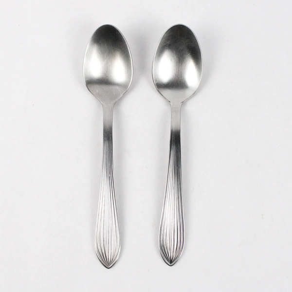 Lot of 2 Cambridge Place Oval Spoons, Napoli Satin 18/8 Stainless Steel 7.25"