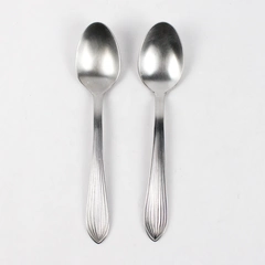 Lot of 2 Cambridge Place Oval Spoons, Napoli Satin 18/8 Stainless Steel 7.25"