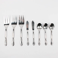 Set of 8 Farberware Trieste Stainless Steel Teaspoons Serving Forks Cheese Knife