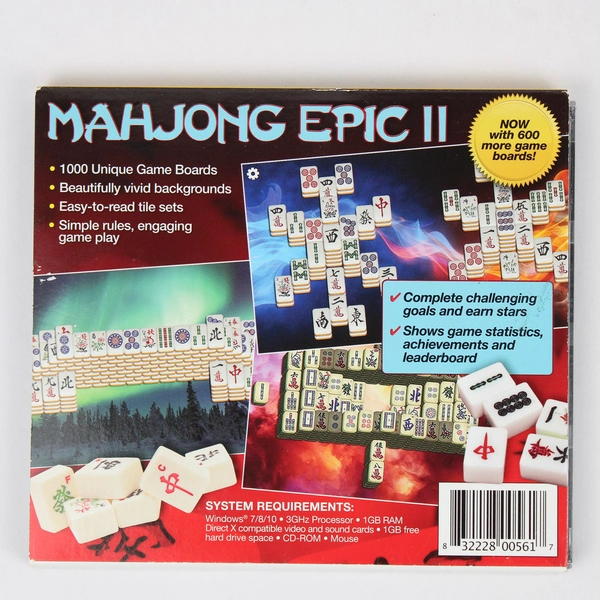 Mahjong: Epic II PC CD-Rom Video Game 2016 On Hand Software