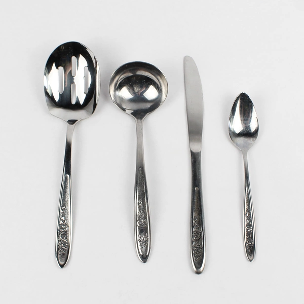 Lot Of 4 Ekco Silver Flatware Exodus (Stainless) 2 Spoon 1 Ladle & 1 Knife