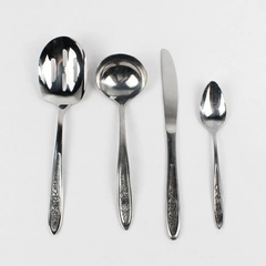 Lot Of 4 Ekco Silver Flatware Exodus (Stainless) 2 Spoon 1 Ladle & 1 Knife