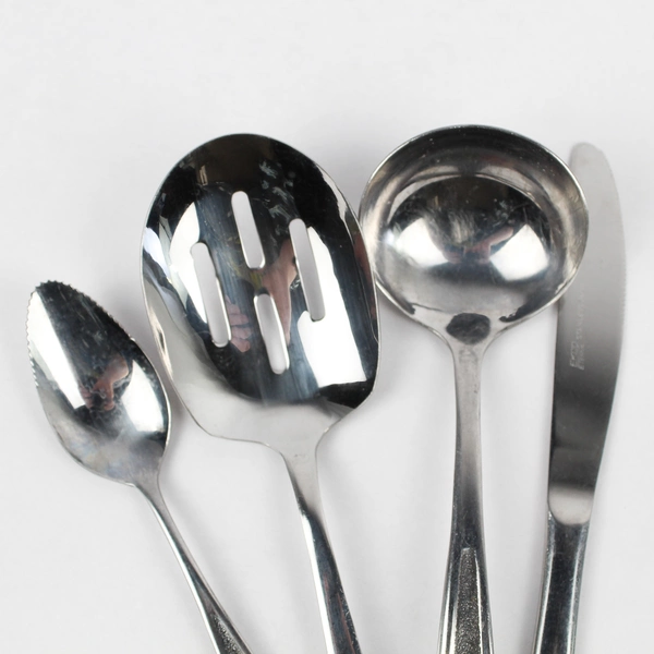 Lot Of 4 Ekco Silver Flatware Exodus (Stainless) 2 Spoon 1 Ladle & 1 Knife