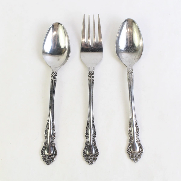 Lot Of 3 Ekco Silver Flatware Beaumont Stainless Steel 2 Teaspoons 1 Salad Fork