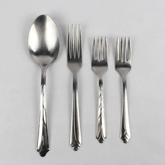 Lot Of 4 Ekco Silver Flatware Kenilworth (Stainless): 3 Fork, 1 Serving Spoon