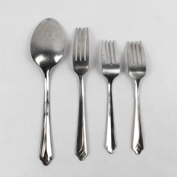 Lot Of 4 Ekco Silver Flatware Kenilworth (Stainless): 3 Fork, 1 Serving Spoon