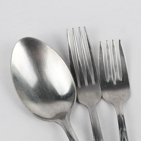 Lot Of 4 Ekco Silver Flatware Kenilworth (Stainless): 3 Fork, 1 Serving Spoon