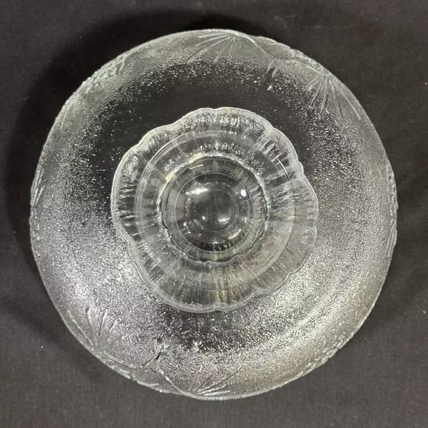 Vintage Tiara Glass Ponderosa Pine 7 7/8 Inch Clear Footed Serving Bowl