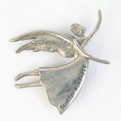 Silver Tone Scatter Kindness Angel Brooch or Necklace Pendant