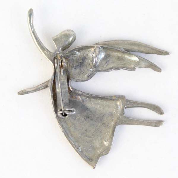 Silver Tone Scatter Kindness Angel Brooch or Necklace Pendant