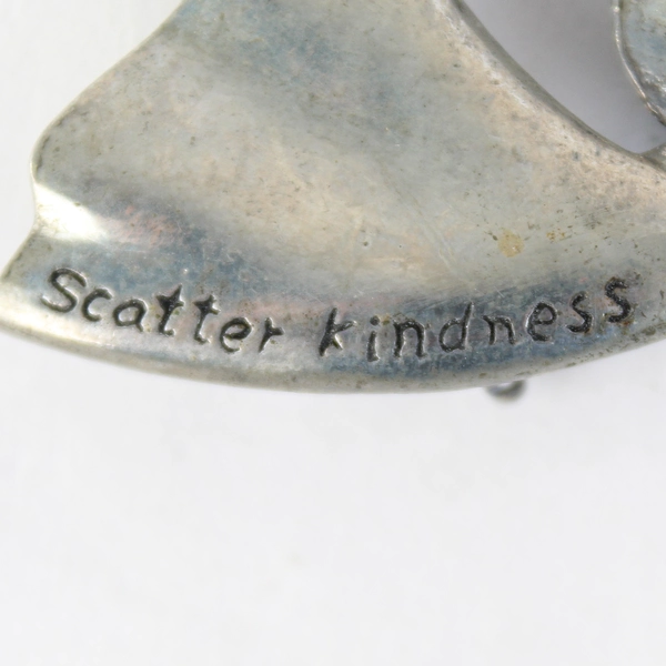 Silver Tone Scatter Kindness Angel Brooch or Necklace Pendant