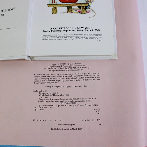 Lot Of 2 Cyndy Szekeres Kids Books I Love My Busy Book (1997) & A B C (1983)