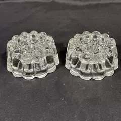 Set of 2 Princess House 3-Way Ribbed Scalloped Candle Holders #438