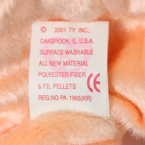 Ty Beanie Baby Dearest Bear Toy With Tag Peach