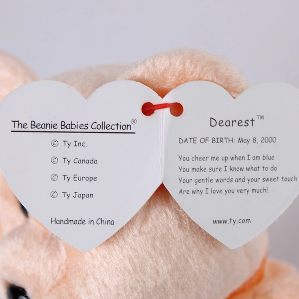 Ty Beanie Baby Dearest Bear Toy With Tag Peach