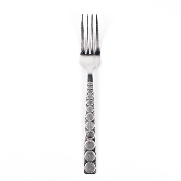 Cambridge Dinner Fork, Circles Stainless Steel 8.25"
