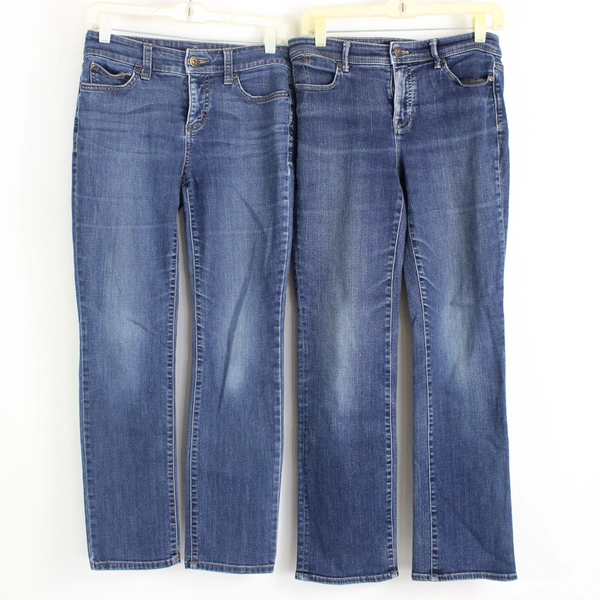 Lot of 4 Medium Wash Blue Denim Jeans Flawed DIY Fabric Cutters Craft Projects